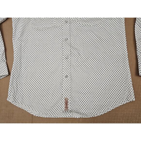 Rafter C Cowboy Collection Pro Flex 45 Performance Medium White Geometric Shirt - Picture 4 of 15